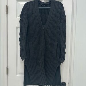 THAKOON OVERSIZED LONG COCOON CARDIGAN SWEATER CHUNKY MERINO CASHMERE KNIT sz XS